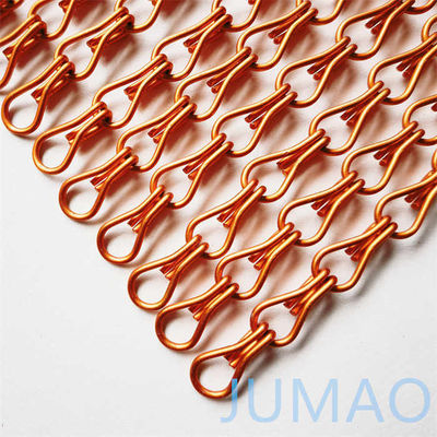 التجارية البرتقالية سلسلة وصلة يطير الستار السياج شاشة نافذة موجة